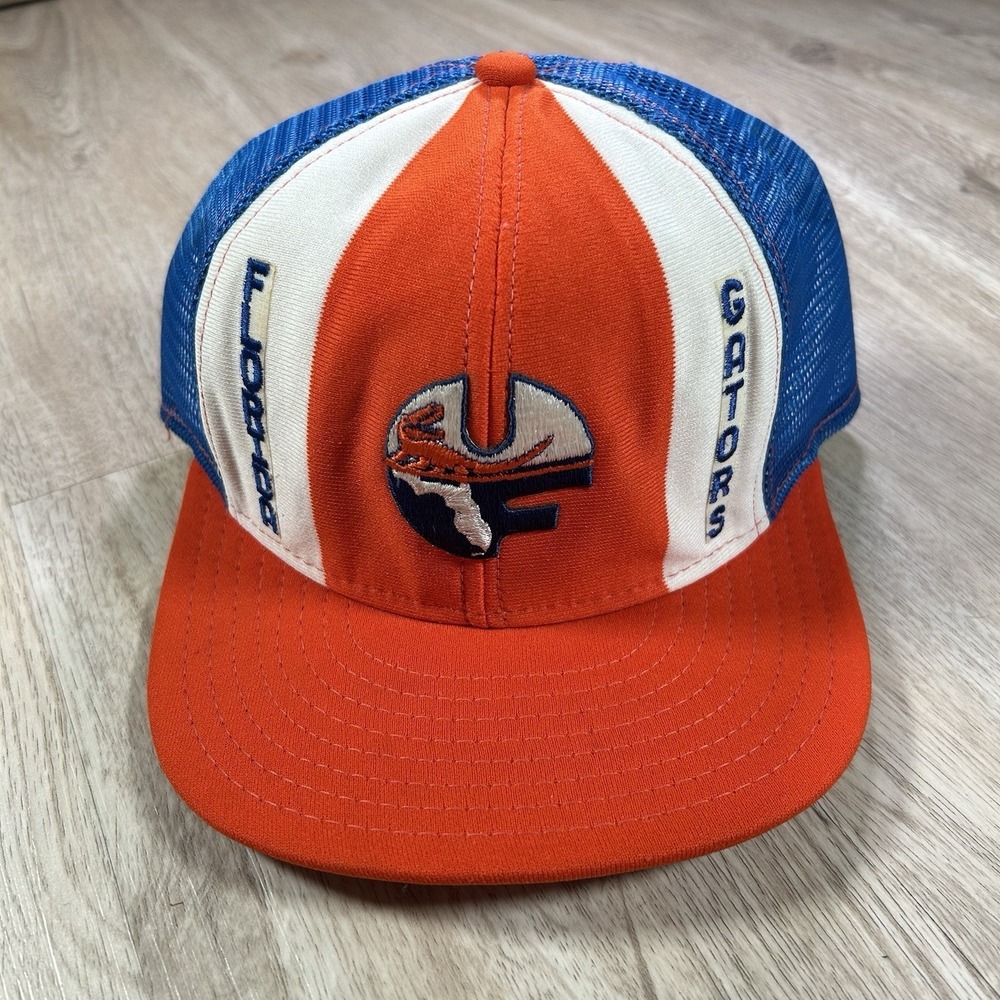 VTG 80s Flrida Gators Snapback Hat College AJD Blue Orange Trucker Cap USA